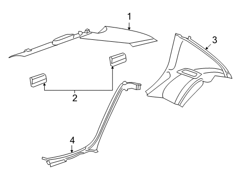 2004 Volkswagen Phaeton Interior Trim - Quarter Panels Diagram