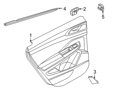 2025 Volkswagen Taos Interior Trim - Rear Door Diagram