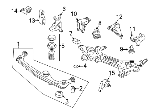 2002 Volkswagen Cabrio Engine & Trans Mounting Diagram