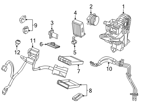 2012 Volkswagen Routan Auxiliary A/C & Heater Unit Diagram