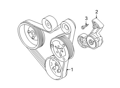 2003 Volkswagen Jetta Belts & Pulleys - Belts Diagram 3
