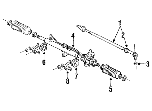 1990 Volkswagen Cabriolet Steering Gear & Linkage Diagram 2