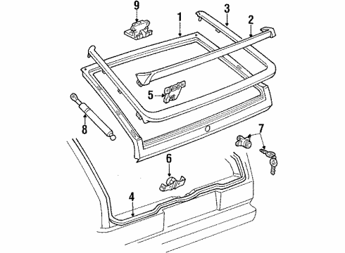 1985 Volkswagen Scirocco Gate & Hardware Diagram