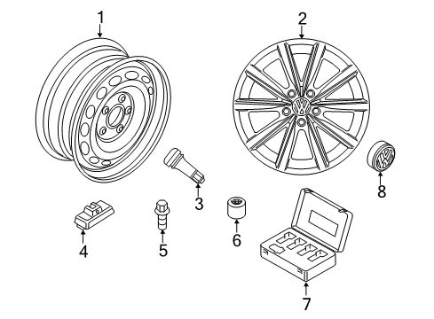 2017 Volkswagen Tiguan Wheel Covers & Trim Diagram 4
