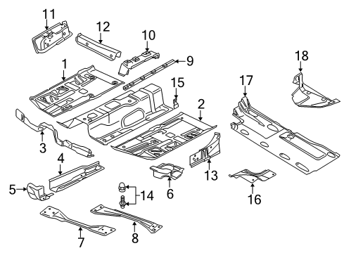 2010 Volkswagen Passat Floor & Rails Diagram 2