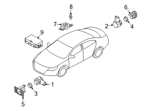 2014 Volkswagen CC Parking Aid Diagram