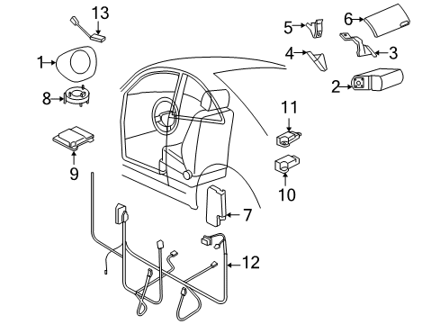2001 Volkswagen Beetle Air Bag Components