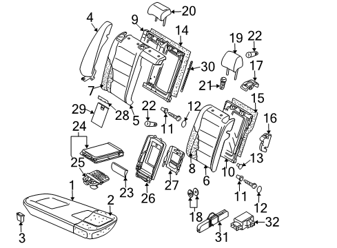 2006 Volkswagen Passat Rear Seat Components Diagram