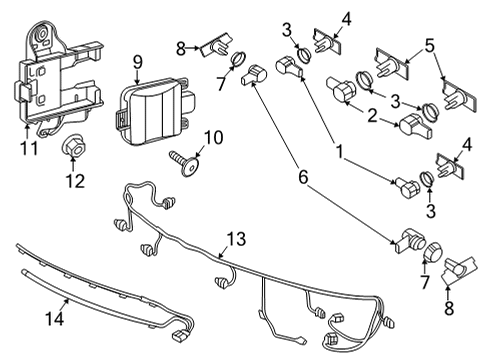 2023 Volkswagen Atlas Cross Sport Electrical Components - Rear Bumper Diagram