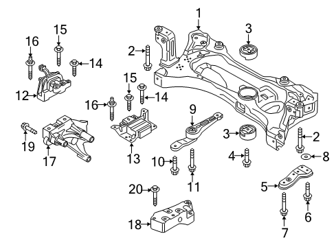 2015 Volkswagen GTI Engine & Trans Mounting Diagram