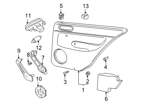 2004 Volkswagen Jetta Interior Trim - Rear Door Diagram