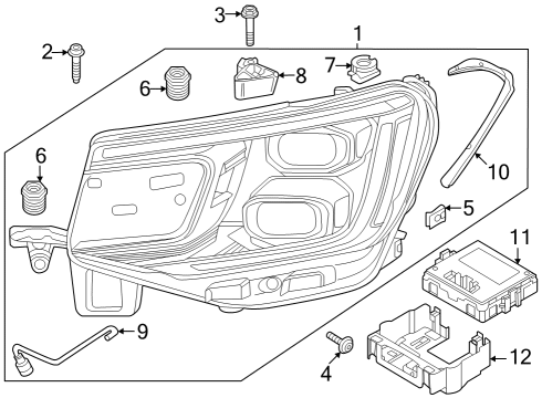 2025 Volkswagen Atlas Cross Sport Headlamp Components Diagram