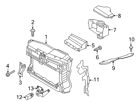 2012 Volkswagen GTI Radiator Support Diagram