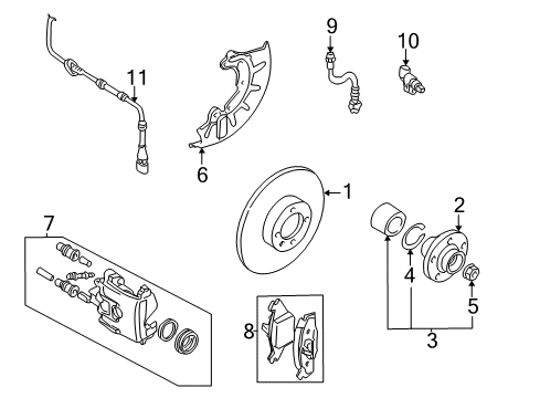 2000 Volkswagen Beetle Brake Components Diagram 2