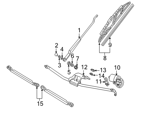 2003 Volkswagen EuroVan Wiper & Washer Components Diagram 3