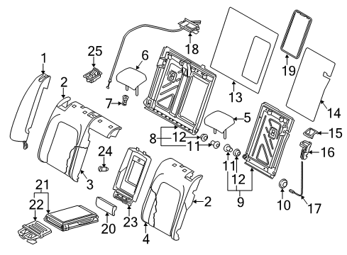 2014 Volkswagen CC Rear Seat Components Diagram