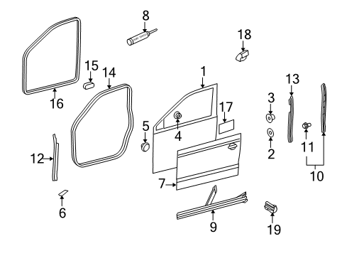 2007 Volkswagen GTI Door & Components Diagram
