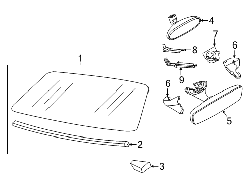 2019 Volkswagen Beetle Glass - Windshield Diagram