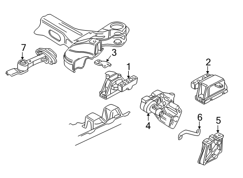 2005 Volkswagen Jetta Engine & Trans Mounting Diagram