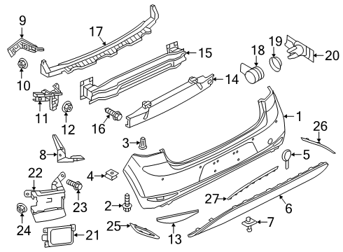 2016 Volkswagen Golf R Bumper & Components - Rear Diagram