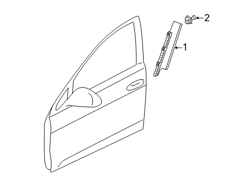 2017 Volkswagen e-Golf Exterior Trim - Front Door Diagram