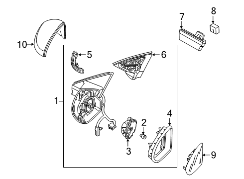 2025 Volkswagen Jetta Outside Mirrors Diagram