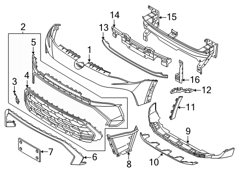 2025 Volkswagen Taos Bumper & Components - Front Diagram