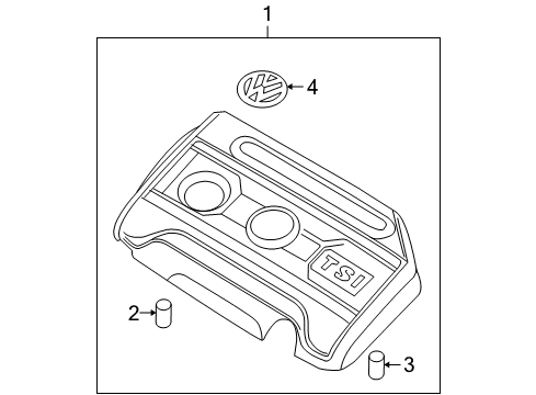 2009 Volkswagen Jetta Engine Appearance Cover Diagram