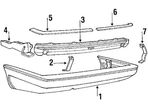 1987 Volkswagen Fox Bumper & Components - Rear Diagram