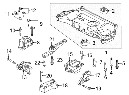 2013 Volkswagen Jetta Engine & Trans Mounting Diagram 7