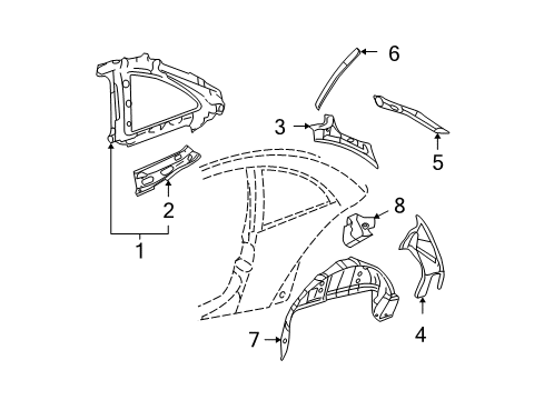 2001 Volkswagen Beetle Inner Structure - Quarter Panel