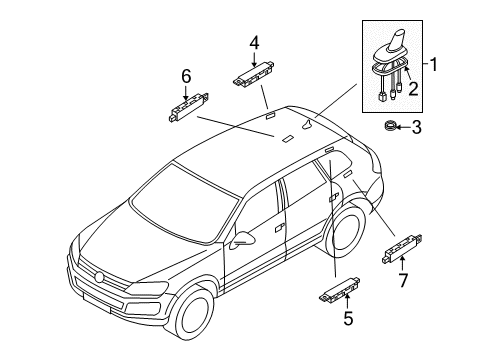 2013 Volkswagen Touareg Antenna & Radio