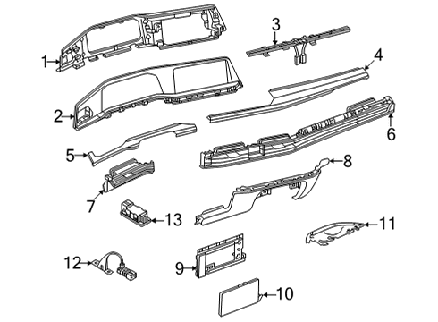 2025 Volkswagen GTI Instrument Panel Components Diagram