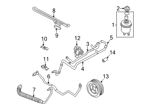 2003 Volkswagen EuroVan P/S Pump & Hoses Diagram