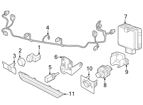2024 Volkswagen Atlas Cross Sport Electrical Components - Front Bumper Diagram