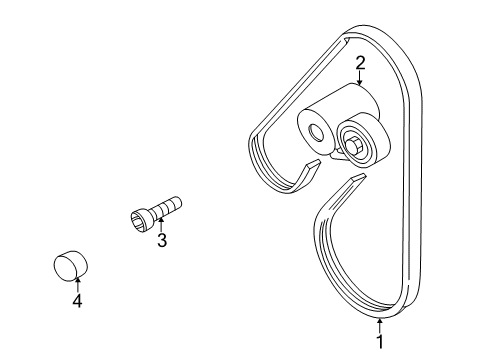2001 Volkswagen Passat Belts & Pulleys - Belts Diagram 3