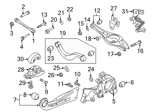 2019 Volkswagen Golf R Rear Suspension Components Diagram