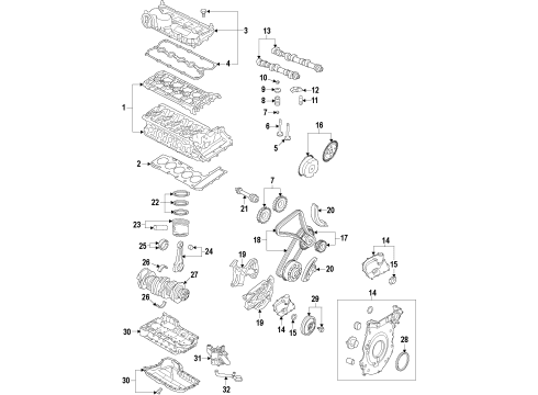 2010 Volkswagen Golf Pistons, Rings & Bearings Diagram 2
