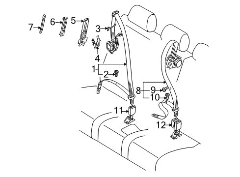 2007 Volkswagen Touareg Rear Seat Belts Diagram