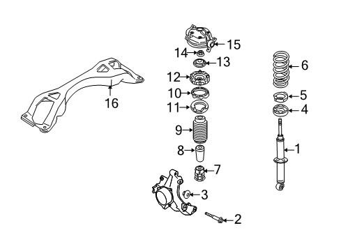 2004 Volkswagen Touareg Shocks & Components Diagram 4