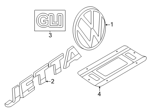 2025 Volkswagen Jetta Exterior Trim - Trunk Diagram