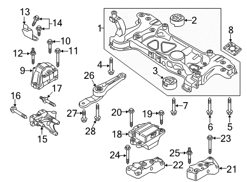 2013 Volkswagen Passat Engine & Trans Mounting Diagram 2