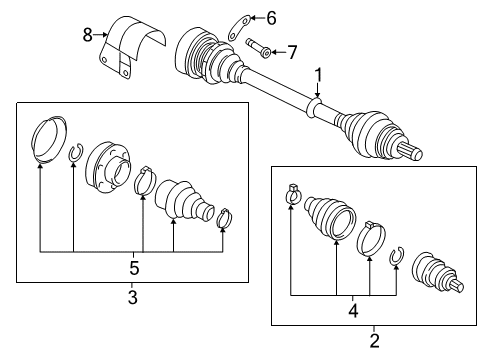 2012 Volkswagen Golf R Drive Axles - Front Diagram