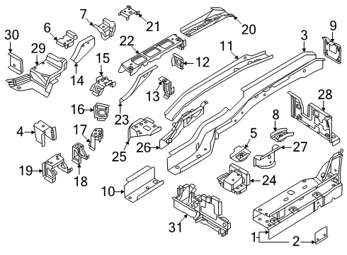 2025 Volkswagen ID. Buzz Rear Floor & Rails Diagram 3