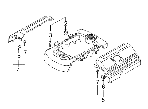 2007 Volkswagen Touareg Engine Appearance Cover Diagram