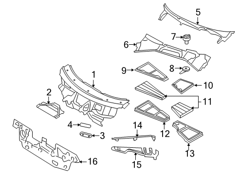 2006 Volkswagen Phaeton Cowl Diagram