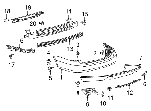 2011 Volkswagen Jetta Bumper & Components - Rear Diagram
