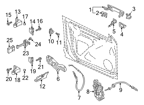 2021 Volkswagen Arteon Front Door - Lock & Hardware Diagram