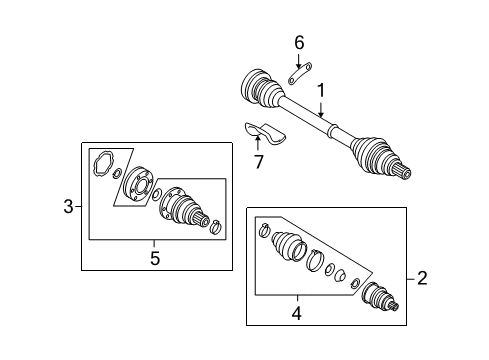 2013 Volkswagen Golf Drive Axles - Front Diagram