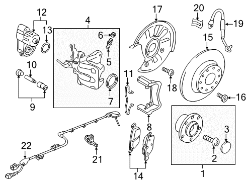 2016 Volkswagen e-Golf Rear Brakes Diagram